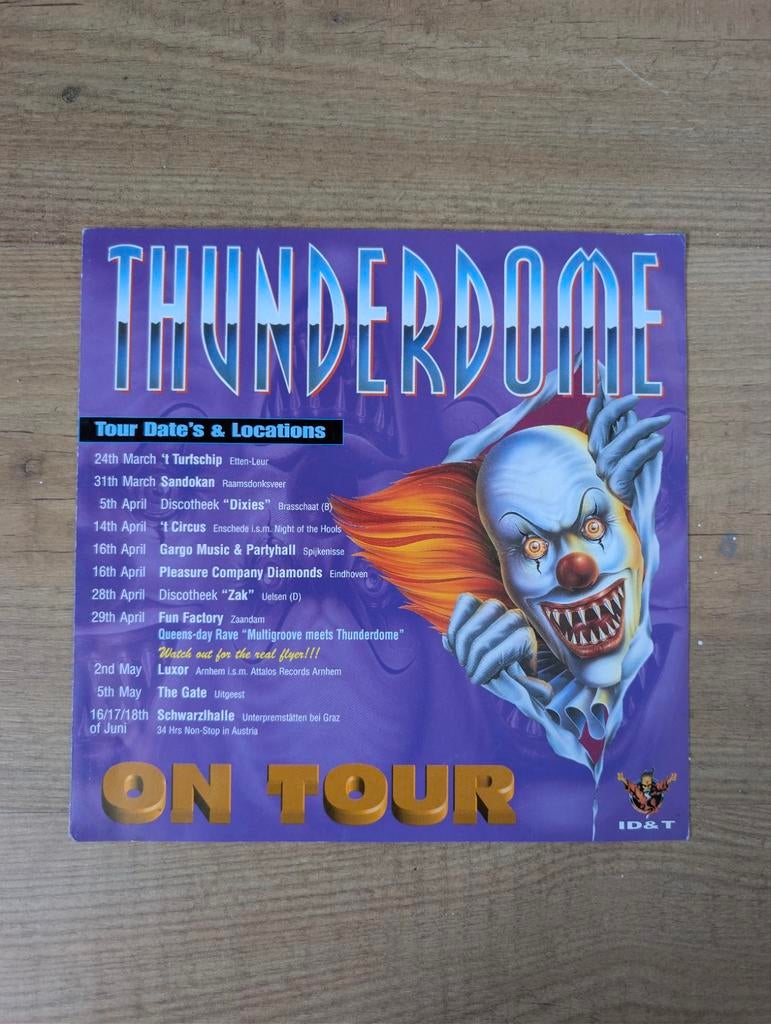 Thunderdome on tour flyer, Verzamelen, Ophalen of Verzenden, A4 of kleiner