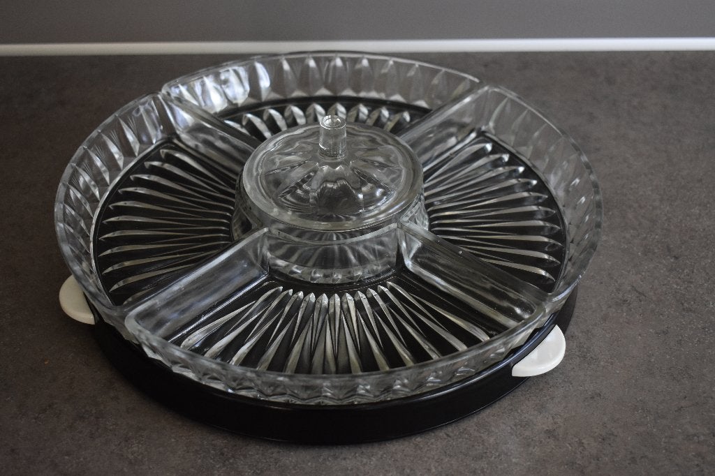 Draaiplateau met serveerschalen snackrondel Lazy Susan, Ophalen of Verzenden