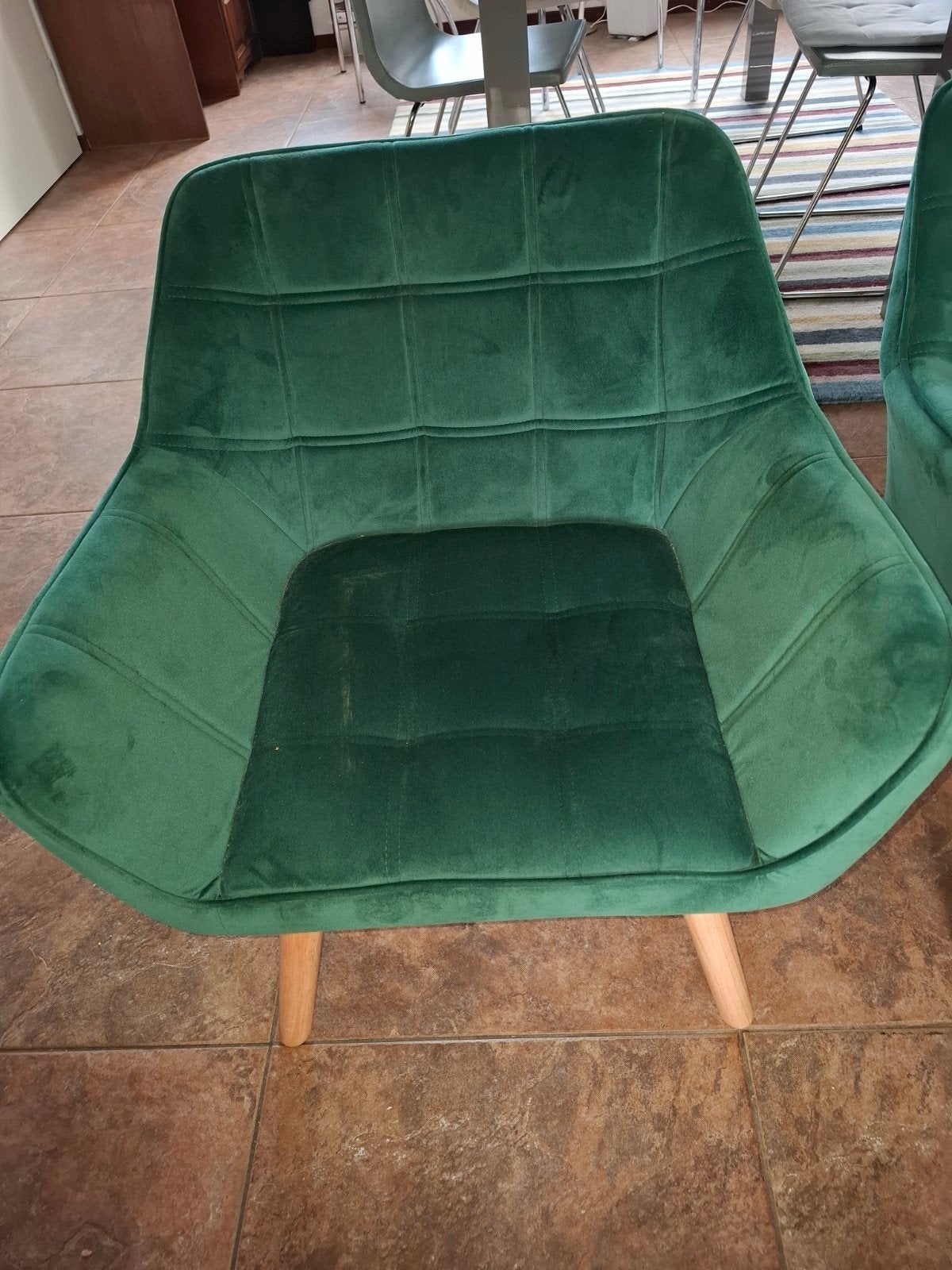 Zo goed als nieuwe lage fauteuils, smaragdgroen, Ophalen, Zo goed als nieuw, Hout, 50 tot 75 cm