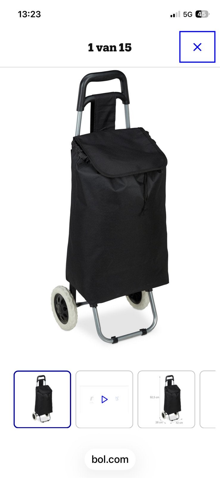 Te koop nieuwe boodschappen trolley, Ophalen of Verzenden, Nieuw, Zwart, 30 cm of meer