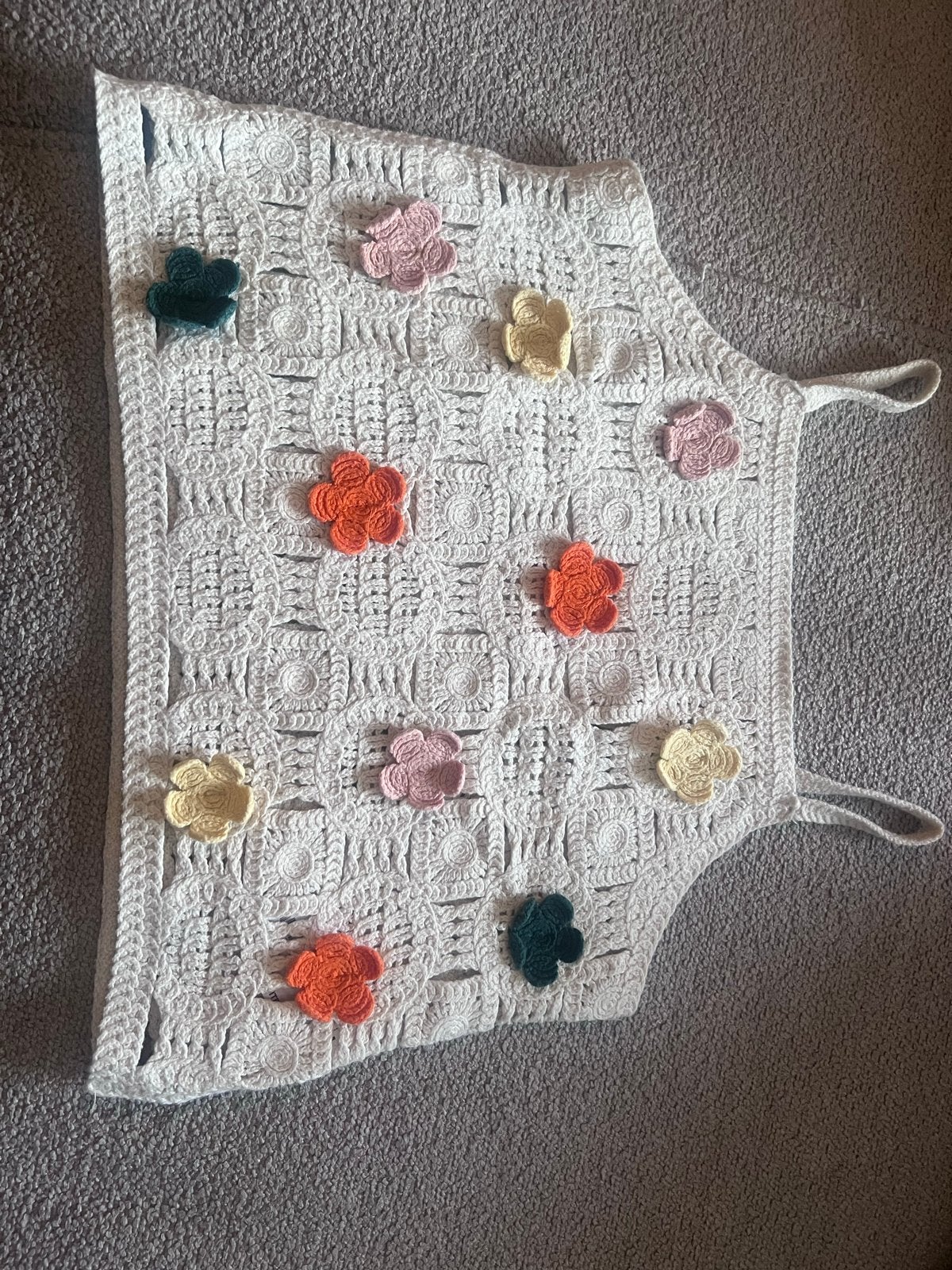 Zara gehaakte top met bloemen, maat 140 (9-10 jaar), Wit, Ophalen of Verzenden, Zo goed als nieuw, Zonder mouw