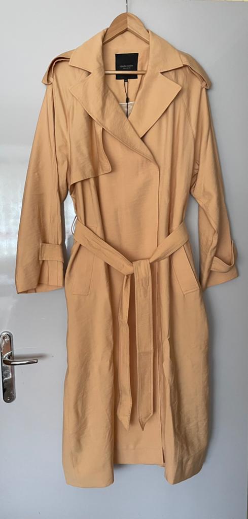 Claudia Sträter Lange Trenchcoat Nieuw, Verzenden, Nieuw, Maat 38/40 (M), Beige