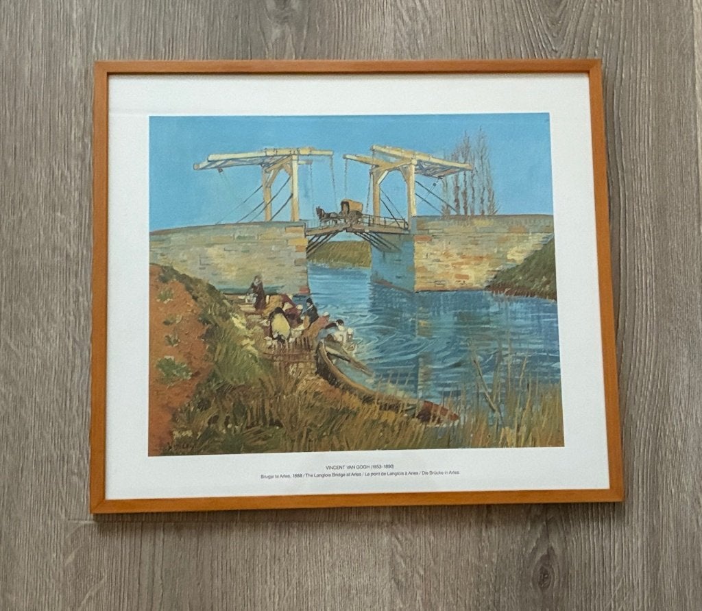 Ingelijste Vincent van Gogh print - 40x35 cm, Ophalen of Verzenden, Achter glas, Landschap