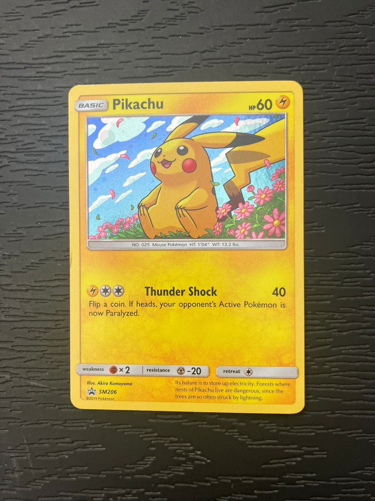 Pokémon Card- Pikachu HOLO - SM206, Ophalen of Verzenden, Losse kaart