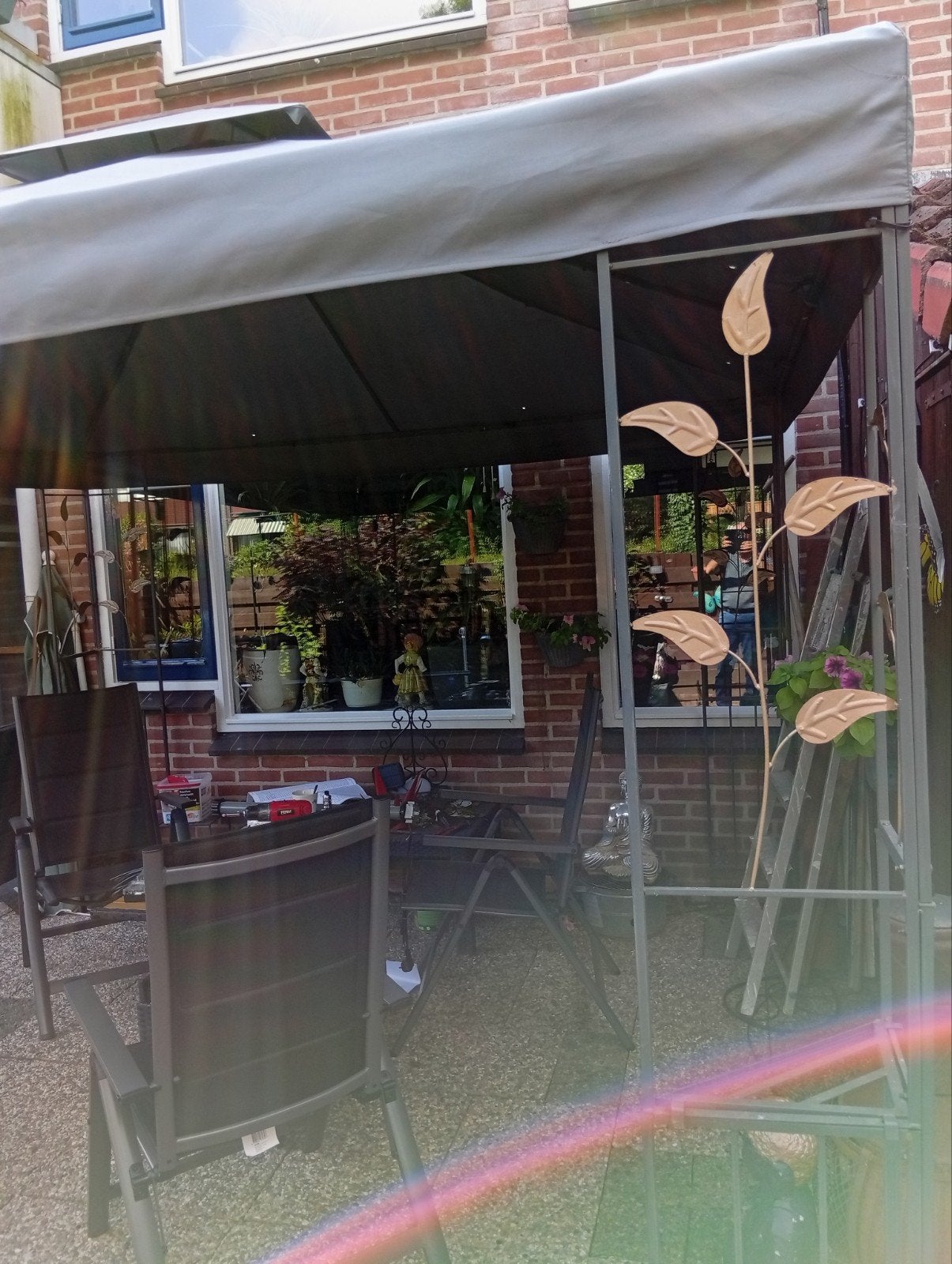 Tuinpaviljoen 3x3m - Goede staat, dakdoek netjes, Ophalen