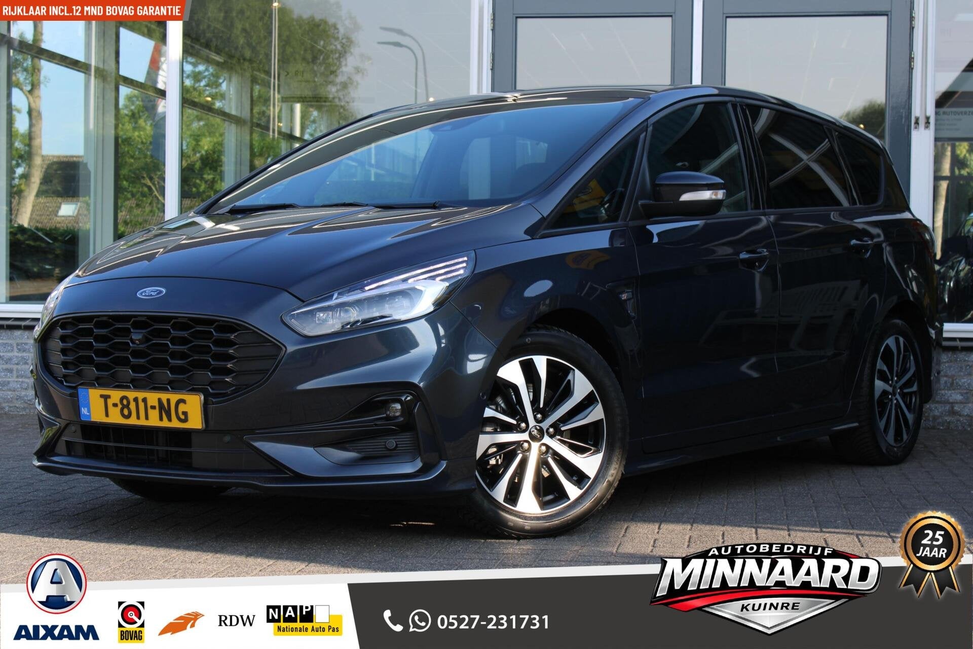Ford S-Max 2.5i HEV 7P|ST-Line|Hybride|BTW auto|Dealer onder, Auto's, 12 maanden, 15 km/l, Gebruikt, Euro 6