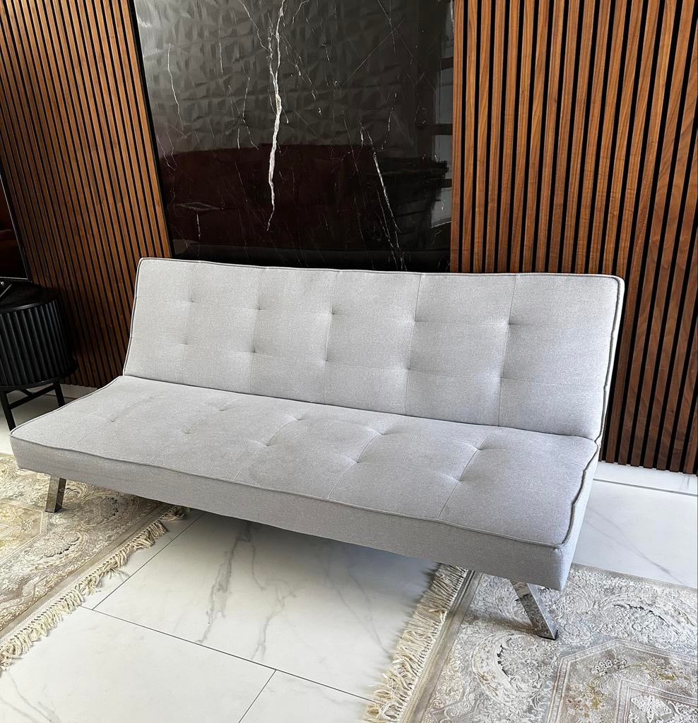 Sofabed Virginia - Lichtgrijs, Huis en Inrichting, Ophalen, Eenpersoons, Zo goed als nieuw, 180 cm