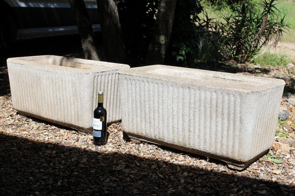Brocante - Twee enorme zware bloembakken!, Tuin en Terras, Bloembakken en Plantenbakken, Ophalen, Gebruikt, Balkon, 60 tot 100 cm