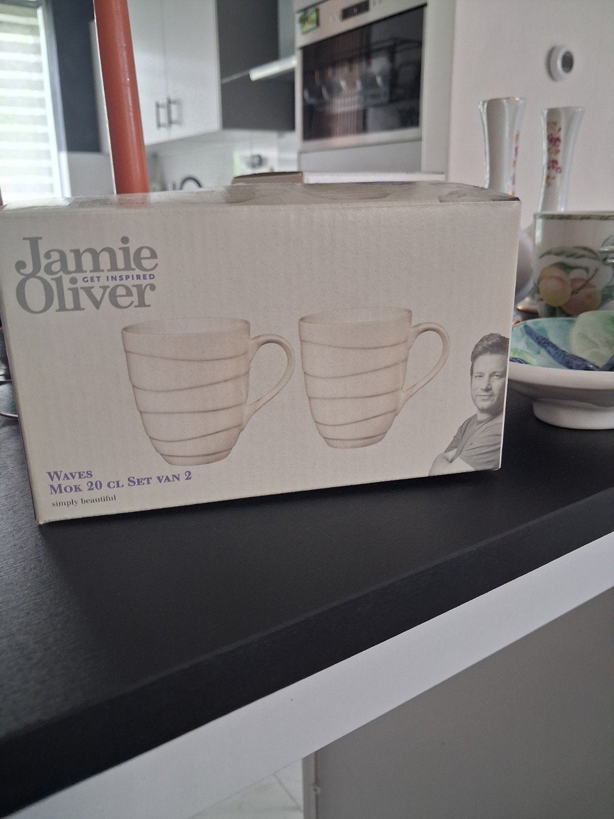 3 jamie oliver mokken nieuw in doos, Huis en Inrichting, Keuken | Servies, Ophalen, Aardewerk, Overige stijlen, Kop(pen) en/of Schotel(s)