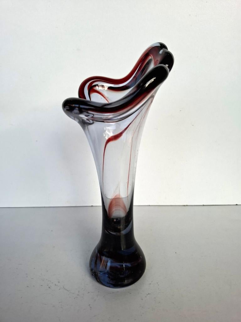VINTAGE MONDGEBLAZEN "MURANO" GLAZEN VAAS, jaren 60-70, Ophalen of Verzenden