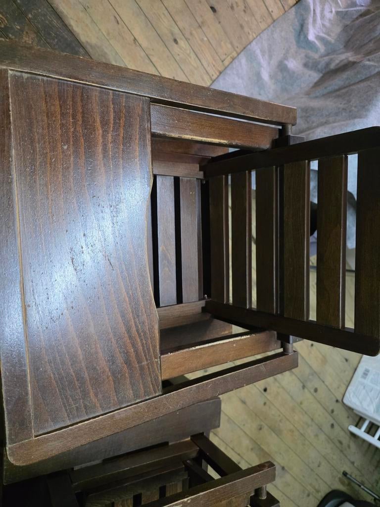 Vintage houten kinderstoel / meegroeistoel, Kinderen en Baby's, Ophalen of Verzenden, Gebruikt, Meegroeistoel