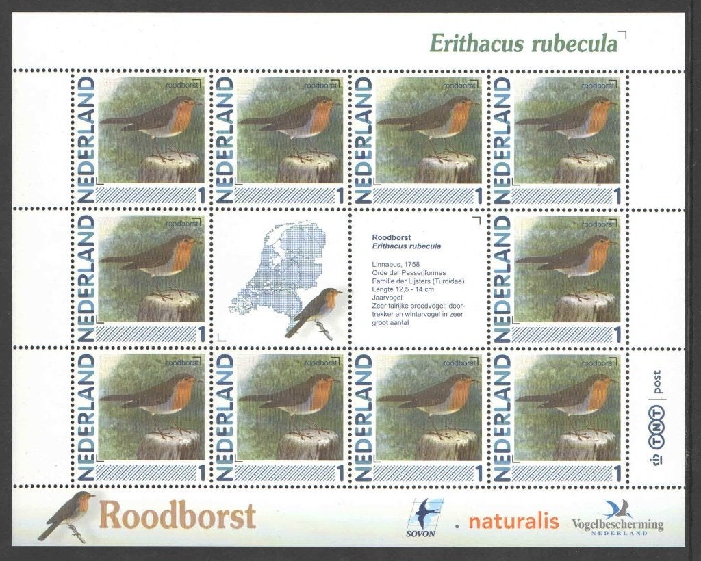 Postzegels Vogels in Nederland: Roodborst, Ophalen of Verzenden, Na 1940, Postfris