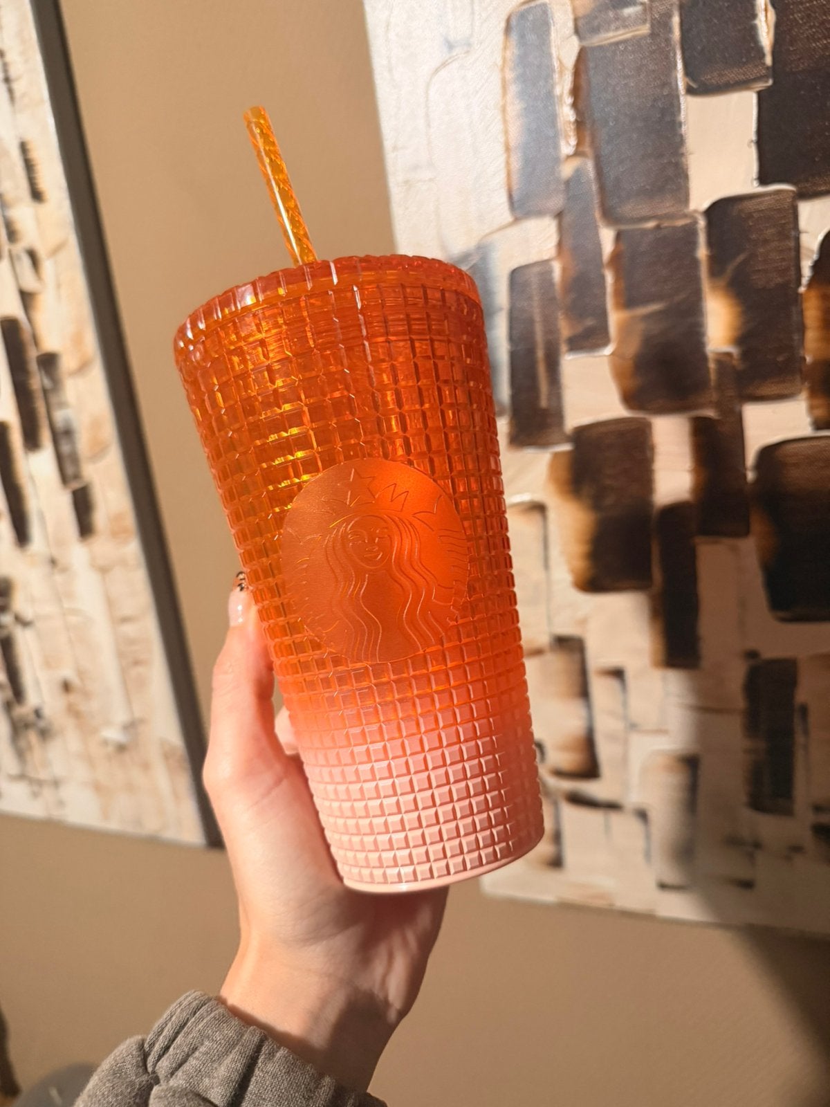Zeldzame oranje starbucks limited edition tumbler beker, Ophalen of Verzenden, Zo goed als nieuw