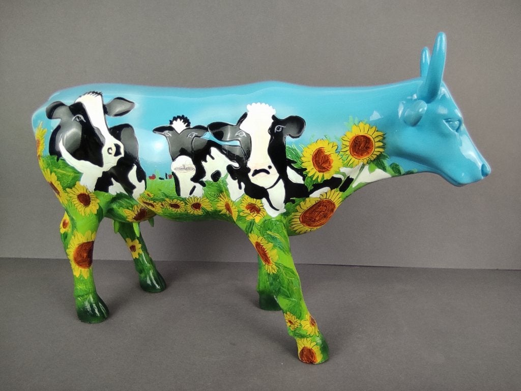 CowParade / Cow Parade Koe “Cow Barn” LARGE, Ophalen of Verzenden, Beeld, Meerkleurig, Handgemaakt