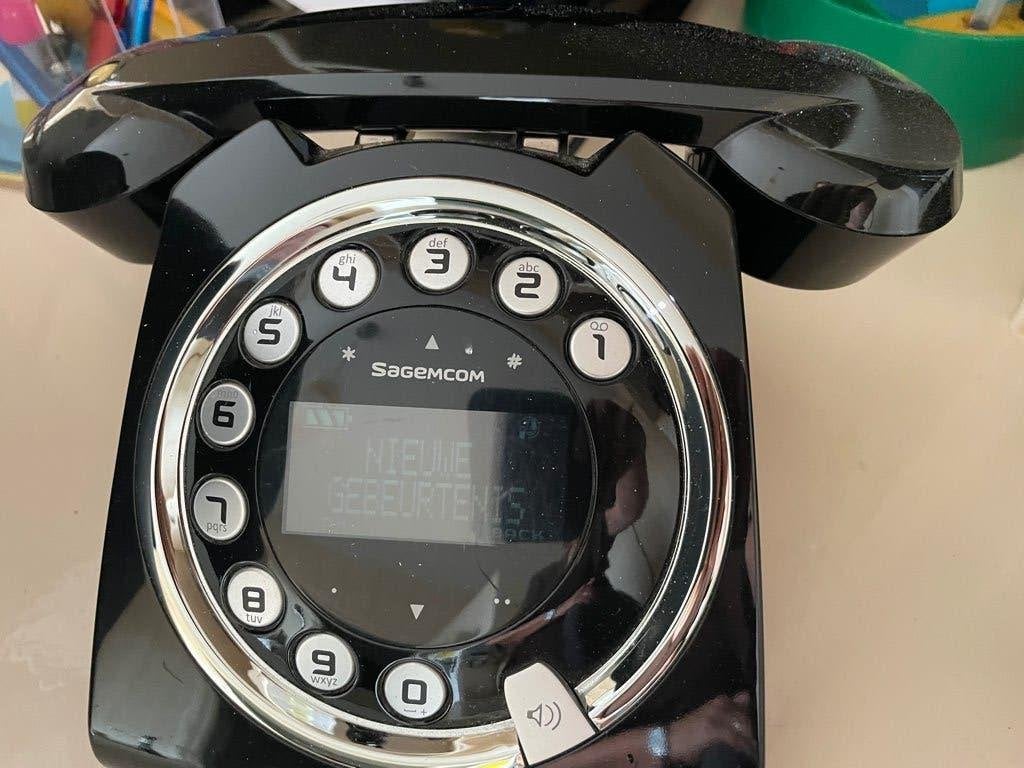 Vaste telefoon zwart retro, Telecommunicatie, Ophalen of Verzenden