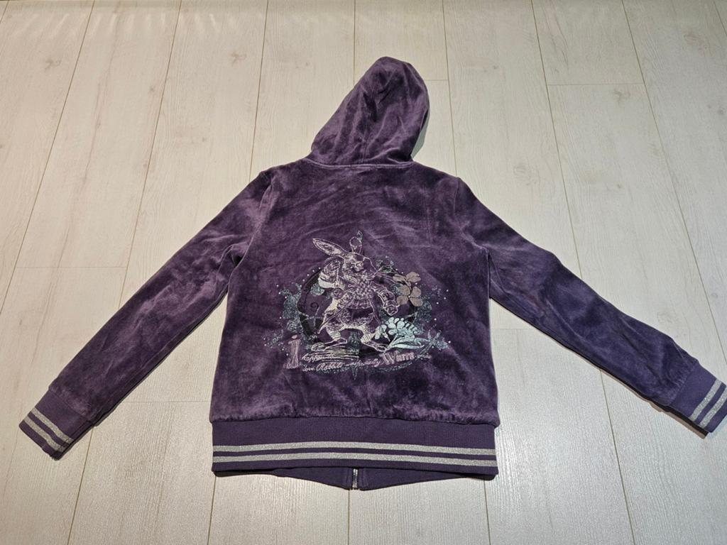 Disney Alice in Wonderland fluwelen velour paars hoodie XS-S, Disney, Paars, Ophalen of Verzenden, Zo goed als nieuw