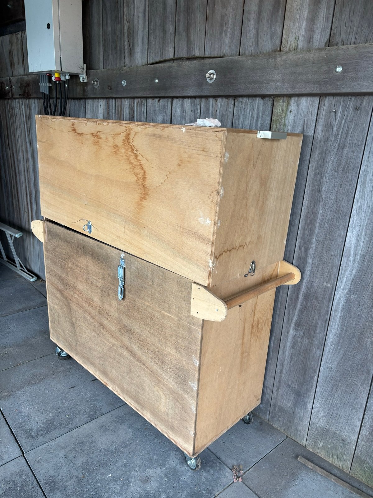 Handige tweedelige opbergkist op wielen, Huis en Inrichting, Woonaccessoires | Kisten, Ophalen, Gebruikt, 100 tot 150 cm, 125 cm of meer
