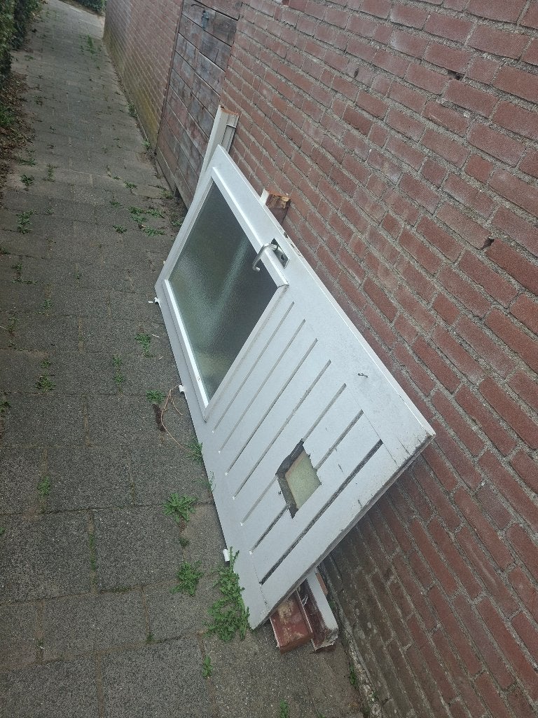 Gratis buitendeur met glas gebruikt, Ophalen, Gebruikt
