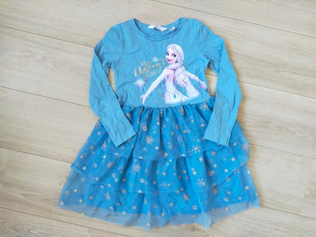 Zgan! Supermooi blauw Frozen Elsa jurkje van H&M. Mt 122/128, Meisje, H&M, Ophalen of Verzenden, Zo goed als nieuw