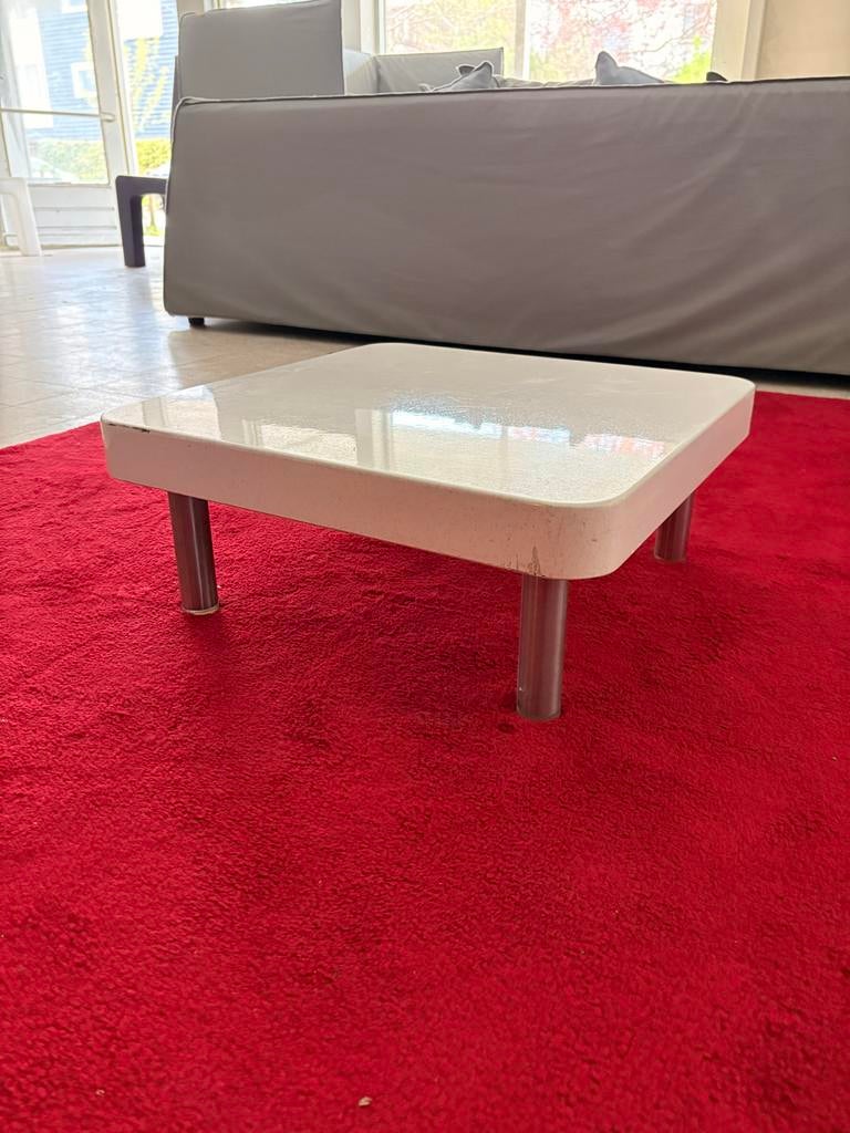 Montis Spots salon tafel hoogglans wit 85x85 cm, Kunststof, Gebruikt, Vierkant, 50 tot 100 cm