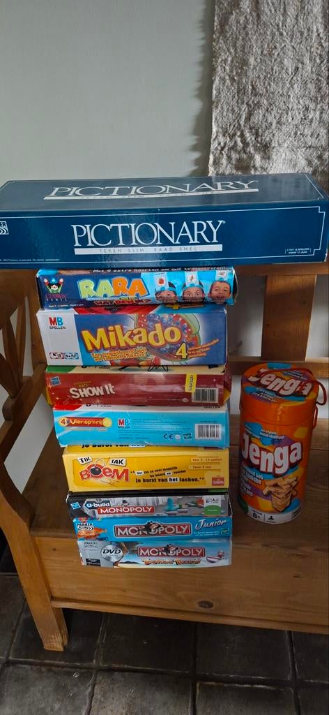 Grote collectie bordspellen en gezelschapsspellen, Vijf spelers of meer, Ophalen of Verzenden, Gebruikt