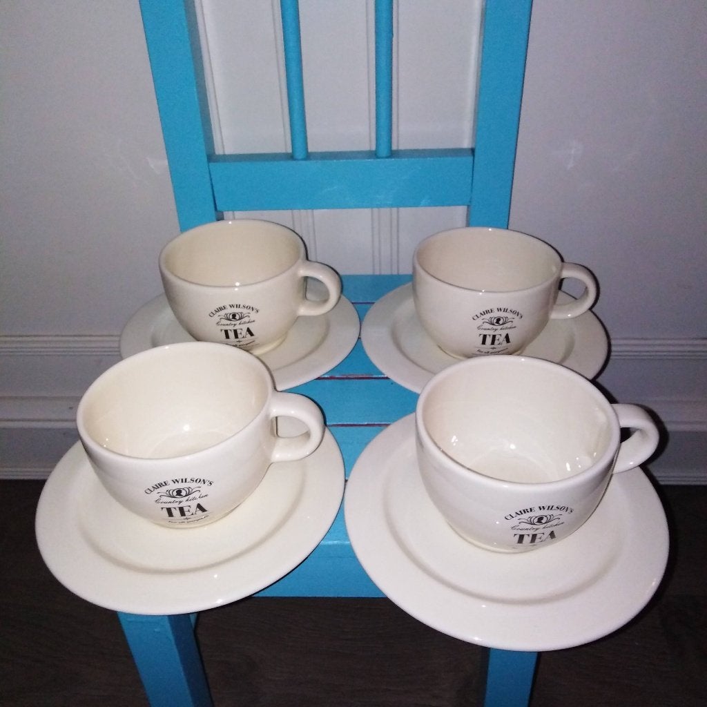 Claire Wilson's Country Kitchen tea kopjes 4 stuks, Huis en Inrichting, Ophalen, Gebruikt, Vivo, Overige stijlen