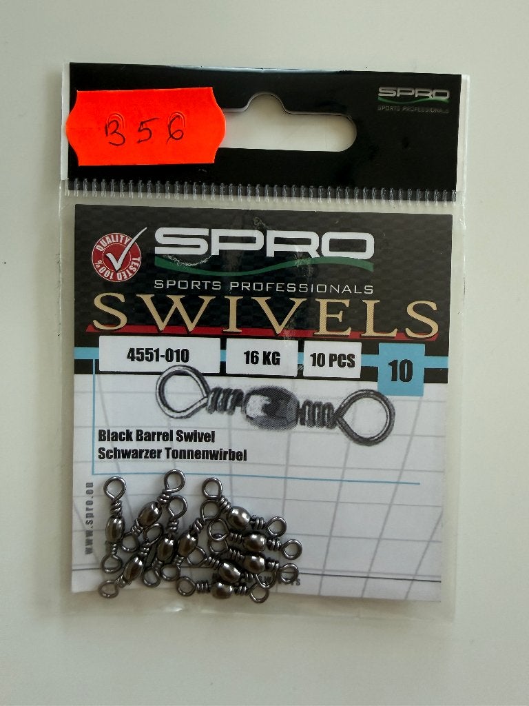 SPRO Black Barrel Swivels maat 10 – 16kg |10 stuks (B56), Ophalen of Verzenden, Nieuw, Overige typen