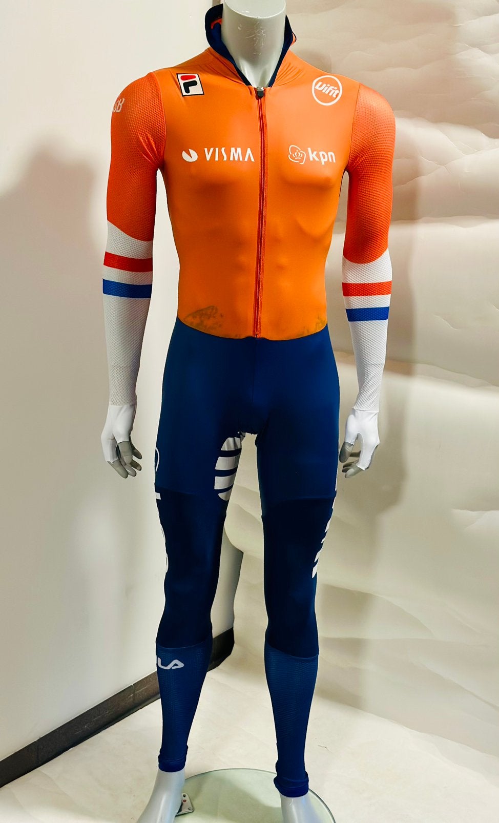 Schaatskleding schaatspak snelpak speedsuit L Fila rubber, Sport en Fitness, Schaatsen, Ophalen of Verzenden, Zo goed als nieuw