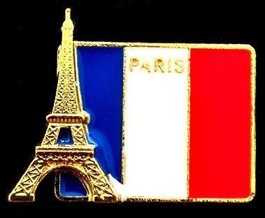 Eiffeltoren Paris met Franse vlag pin 4, Verzenden, Nieuw, Stad of Land, Speldje of Pin