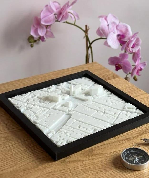 3D Plattegrond Fotolijst Stad Groningen Grote Markt, Ophalen of Verzenden, Nieuw, Overige materialen