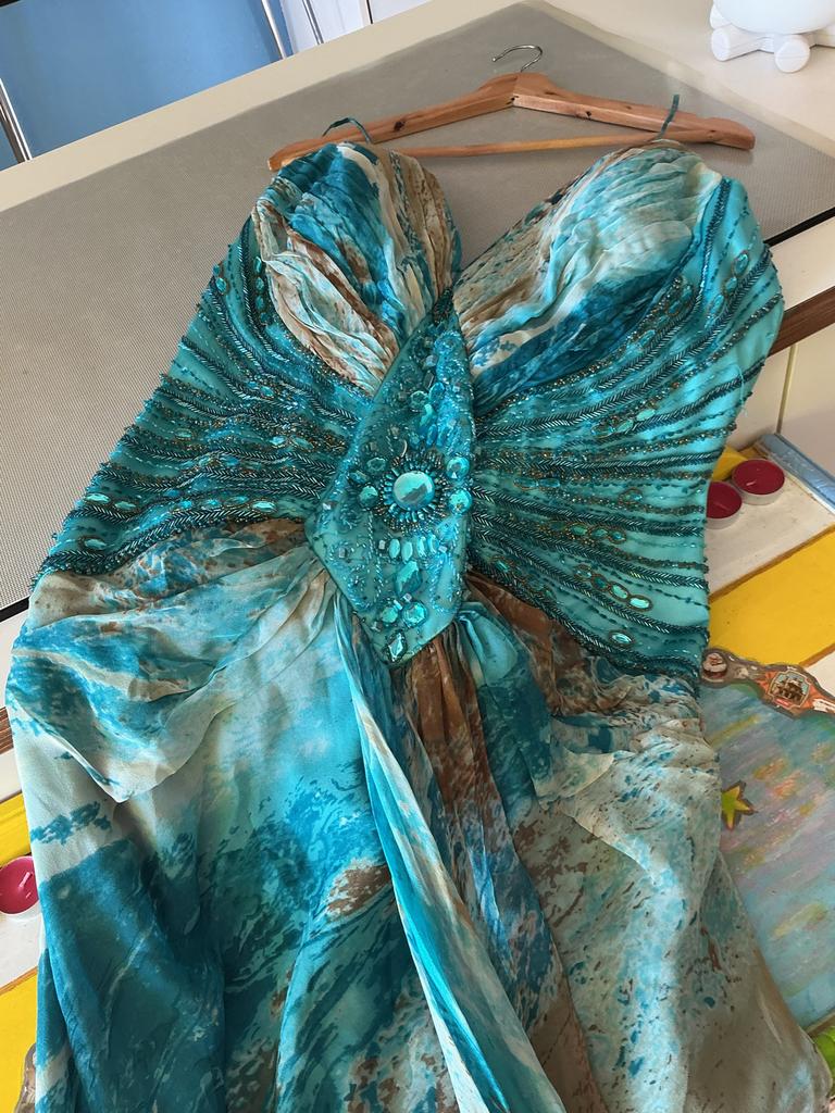 Prachtige avondjurk grote maat voor travestie o/o 50 cm, Galajurk, Overige kleuren, Maat 46/48 (XL) of groter, Ophalen of Verzenden