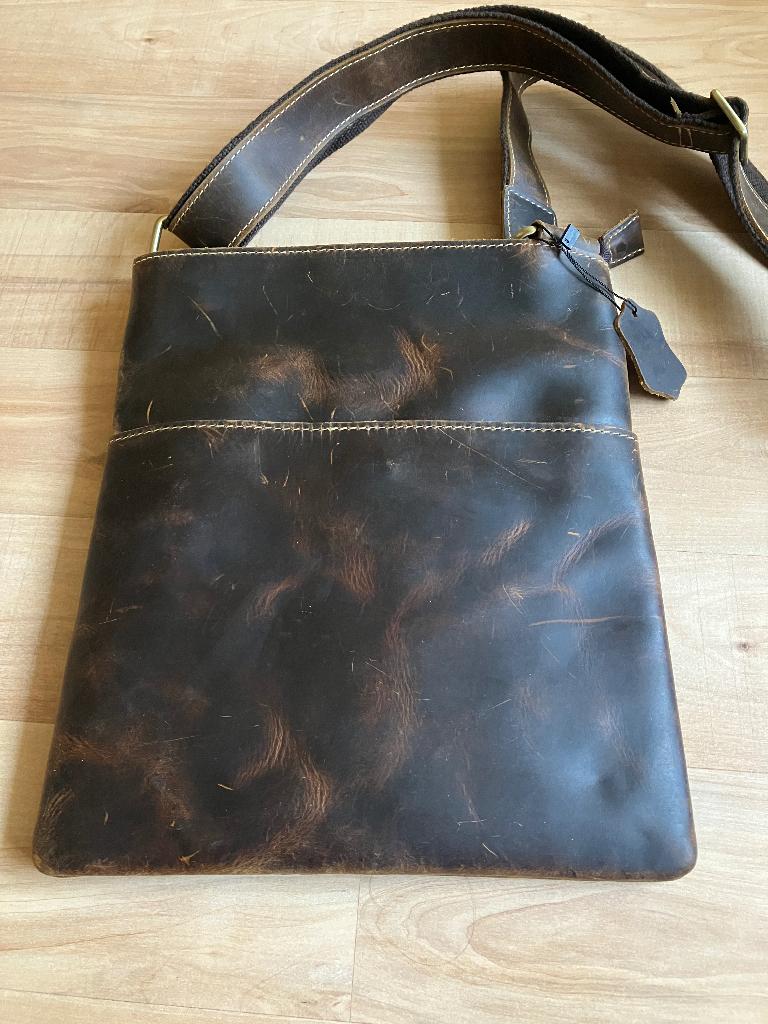 Leren tas vintage look, Ophalen of Verzenden, Nieuw, Bruin, Overige typen