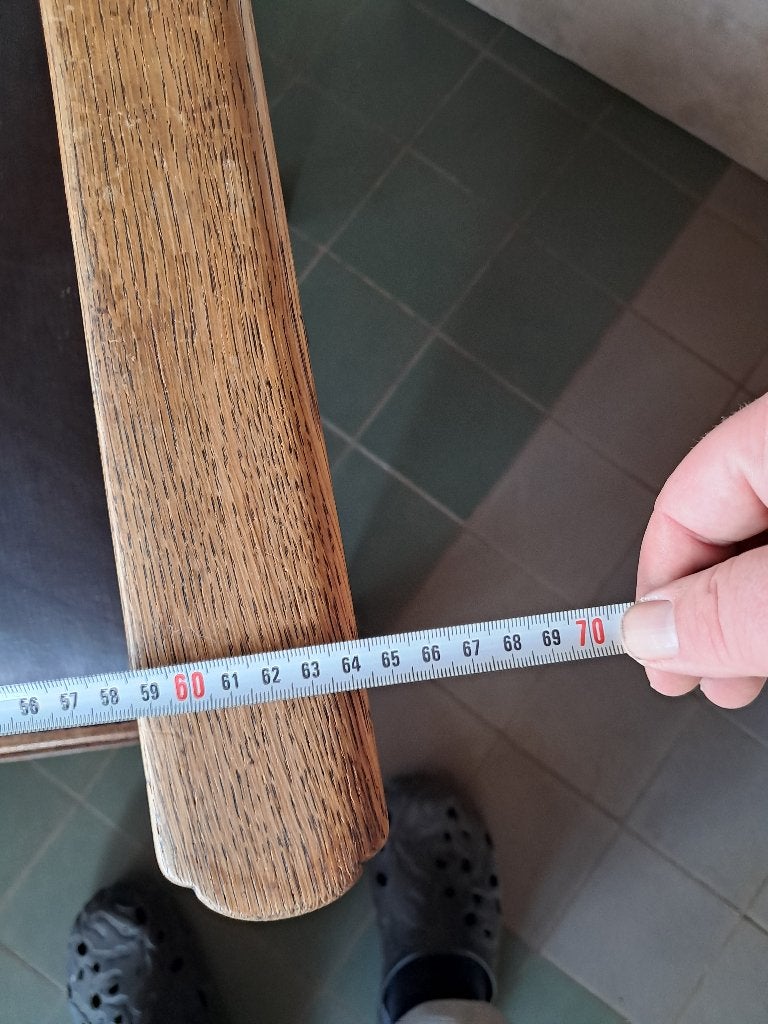 Eiken Armstoel Fauteuil Bruin Leer Siernagels  CS27273, Huis en Inrichting, Ophalen, Gebruikt, Hout, 50 tot 75 cm