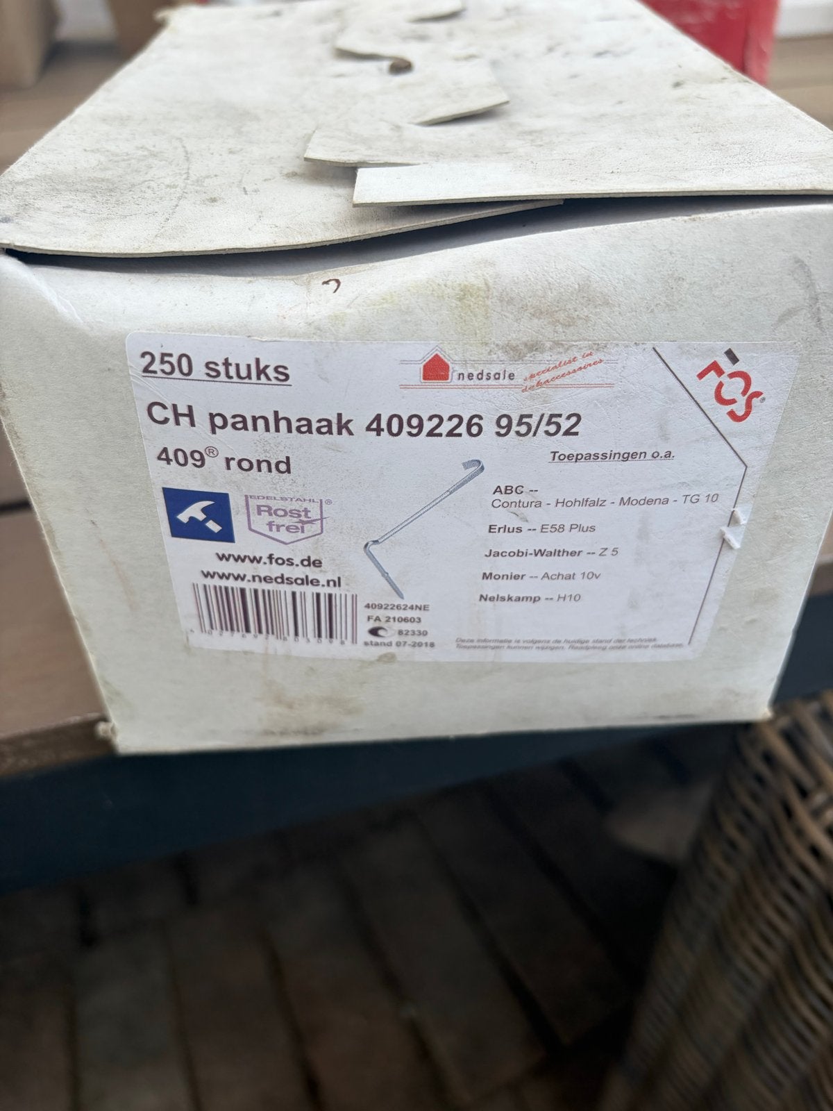 FOS CH panhaak 409226 95/52 rond, 250 stuks, Ophalen of Verzenden, Nieuw, Overige typen