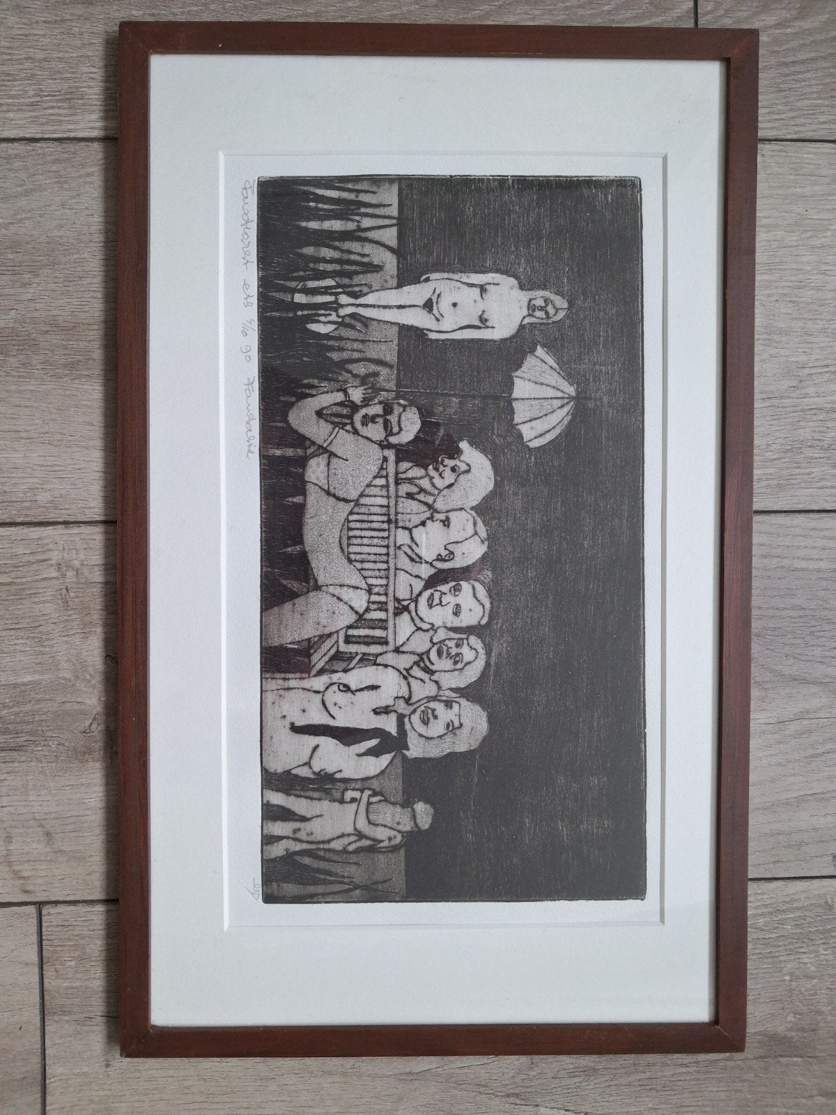 Frits Anton van der Horst - Ets 'Fantasie' (1990), Antiek en Kunst, Kunst | Etsen en Gravures, 31 cm, Dagelijks leven, Ingelijst