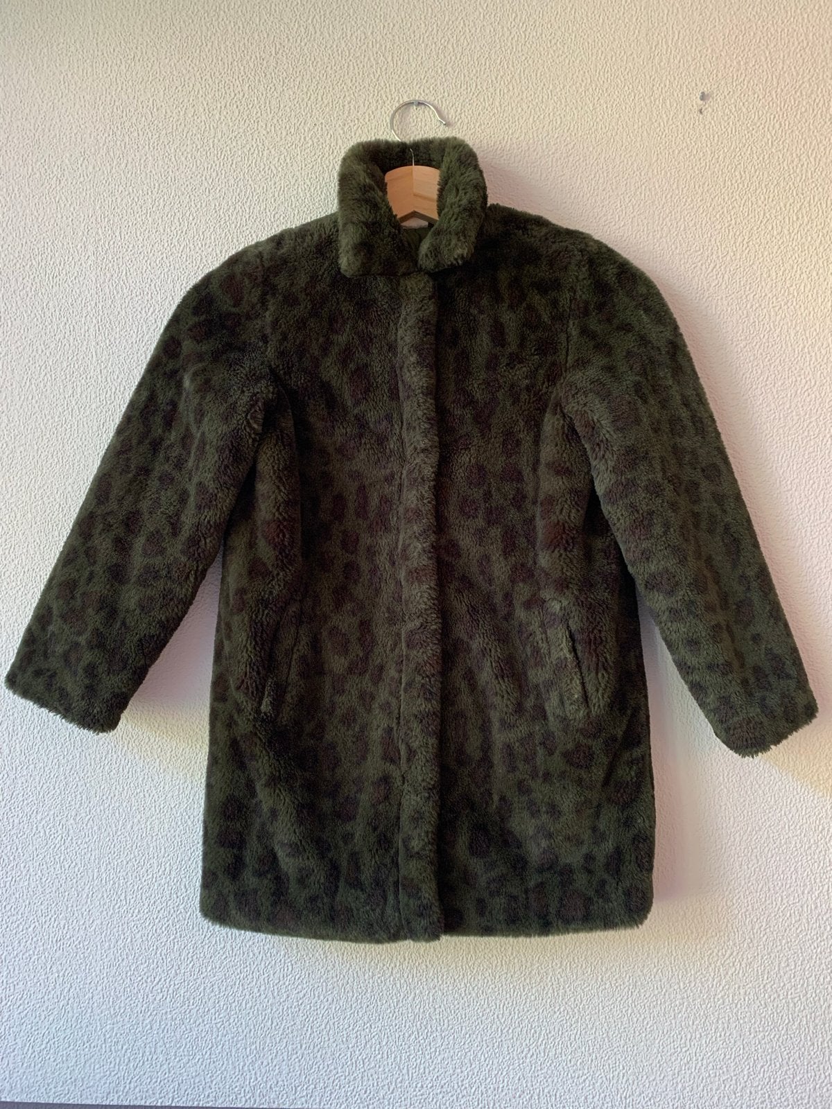 HEMA Groene teddy jas met luipaardprint, Ophalen of Verzenden, Gebruikt, Meisje, Jas