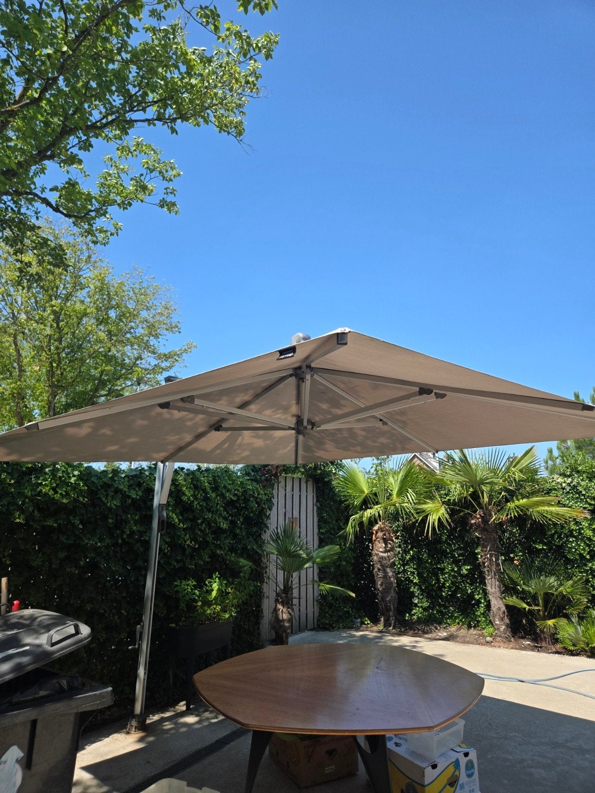 Glatz Sombrano zweefparasol, mega 3.00x3.00 meter, Tuin en Terras, Parasols, Ophalen, Minder dan 1 meter, Parasolvoet