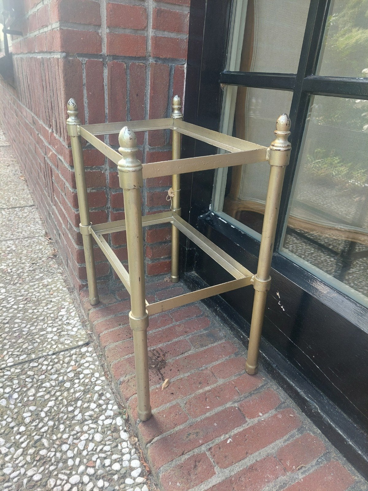 leuk gouden bijzettafeltje, Huis en Inrichting, Ophalen, Rond, Metaal of Aluminium, Minder dan 55 cm