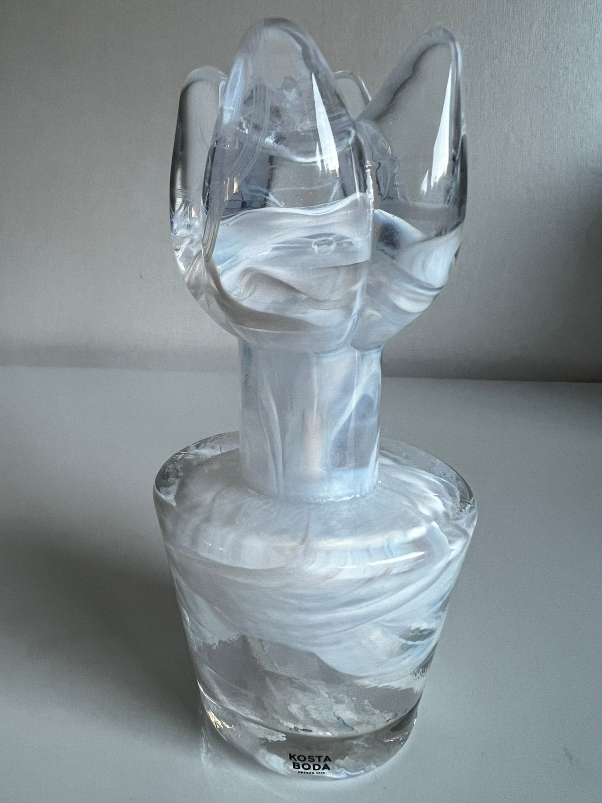 Kosta Boda Flower Power Wit Glasobject Swirl Ulrica Hydman, Ophalen of Verzenden