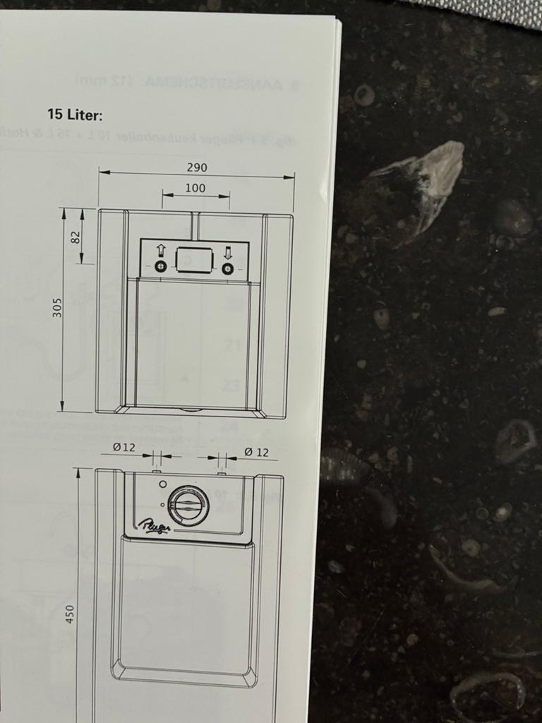 Plieger Keukenboiler 15 liter - Warm water direct, Doe-het-zelf en Verbouw, Geisers en Boilers, Ophalen, Gebruikt, Boiler, 6 t/m 10 jaar oud