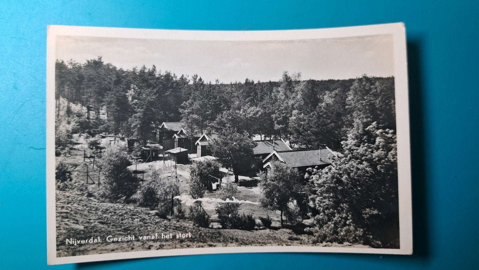 Nijverdal gezicht vanaf het stort 1950, Verzamelen, Ansichtkaarten | Nederland, Ophalen of Verzenden, 1940 tot 1960, Gelopen, Overijssel