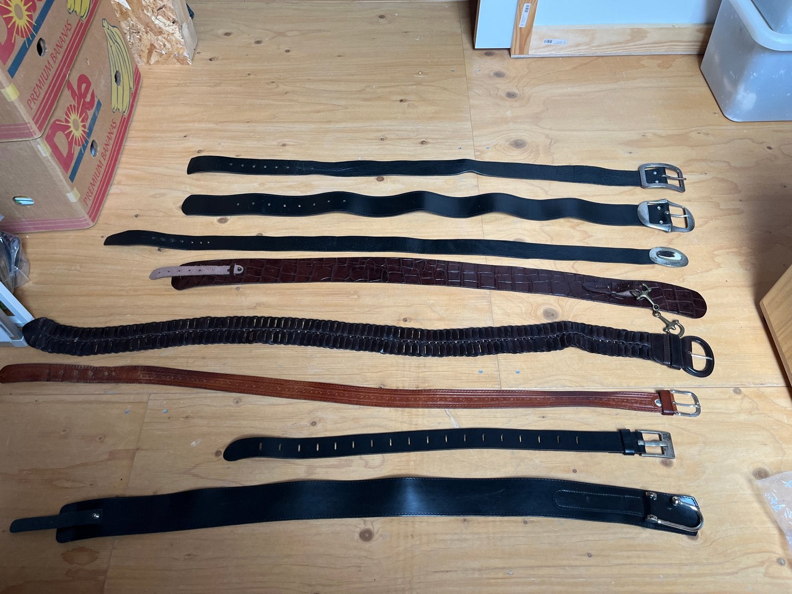 Diverse leren riemen - Verschillende stijlen en maten, Heupriem, Ophalen of Verzenden, Gedragen, 3 tot 5 cm