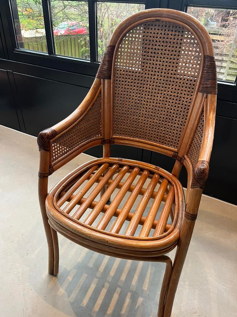 Rotan vintage stoel, Huis en Inrichting, Stoelen, Ophalen, Gebruikt, Eén, Riet of Rotan