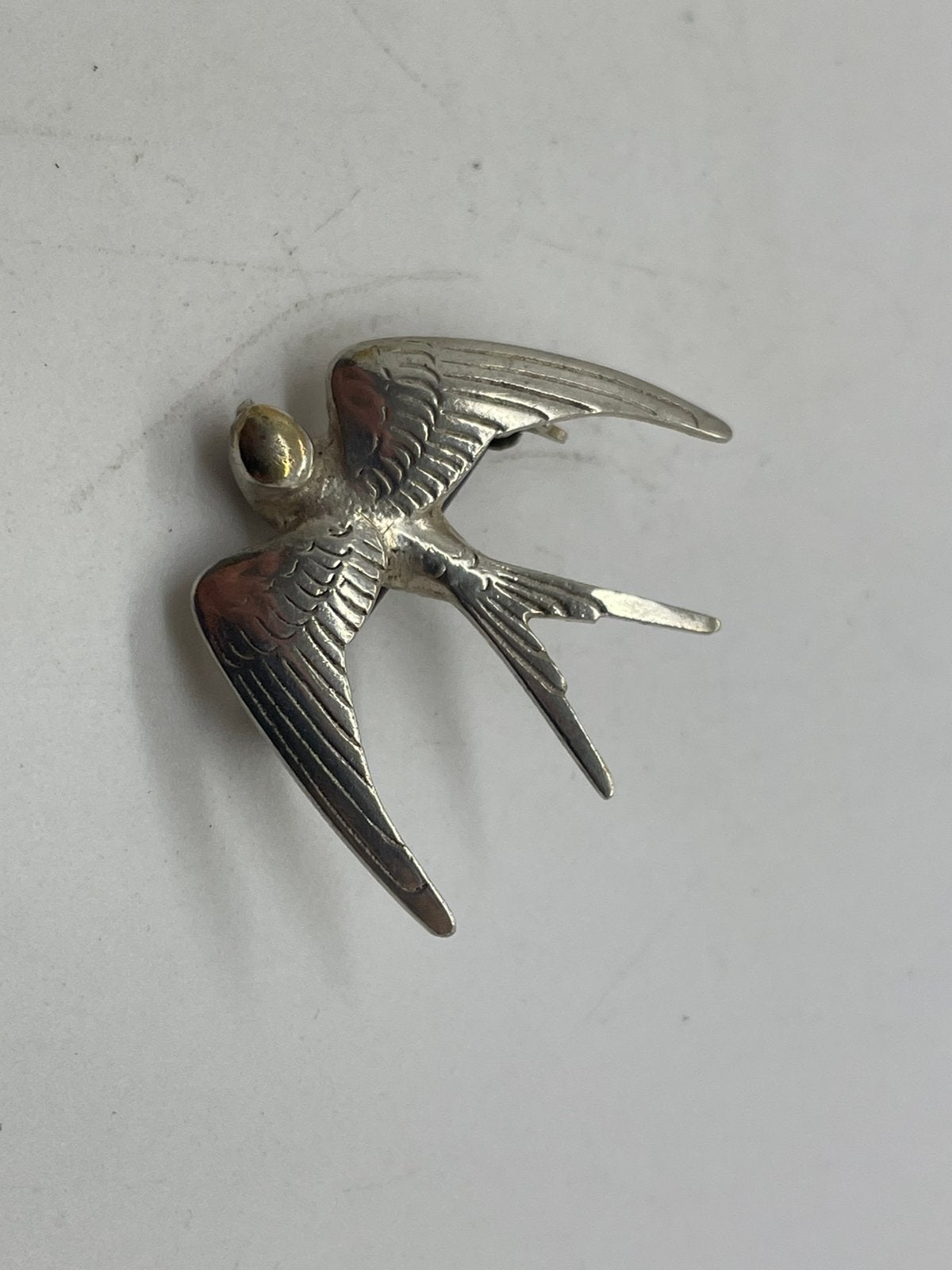 G172 Prachtige zilveren zwaluw broche, Ophalen of Verzenden, Zilver, Broche