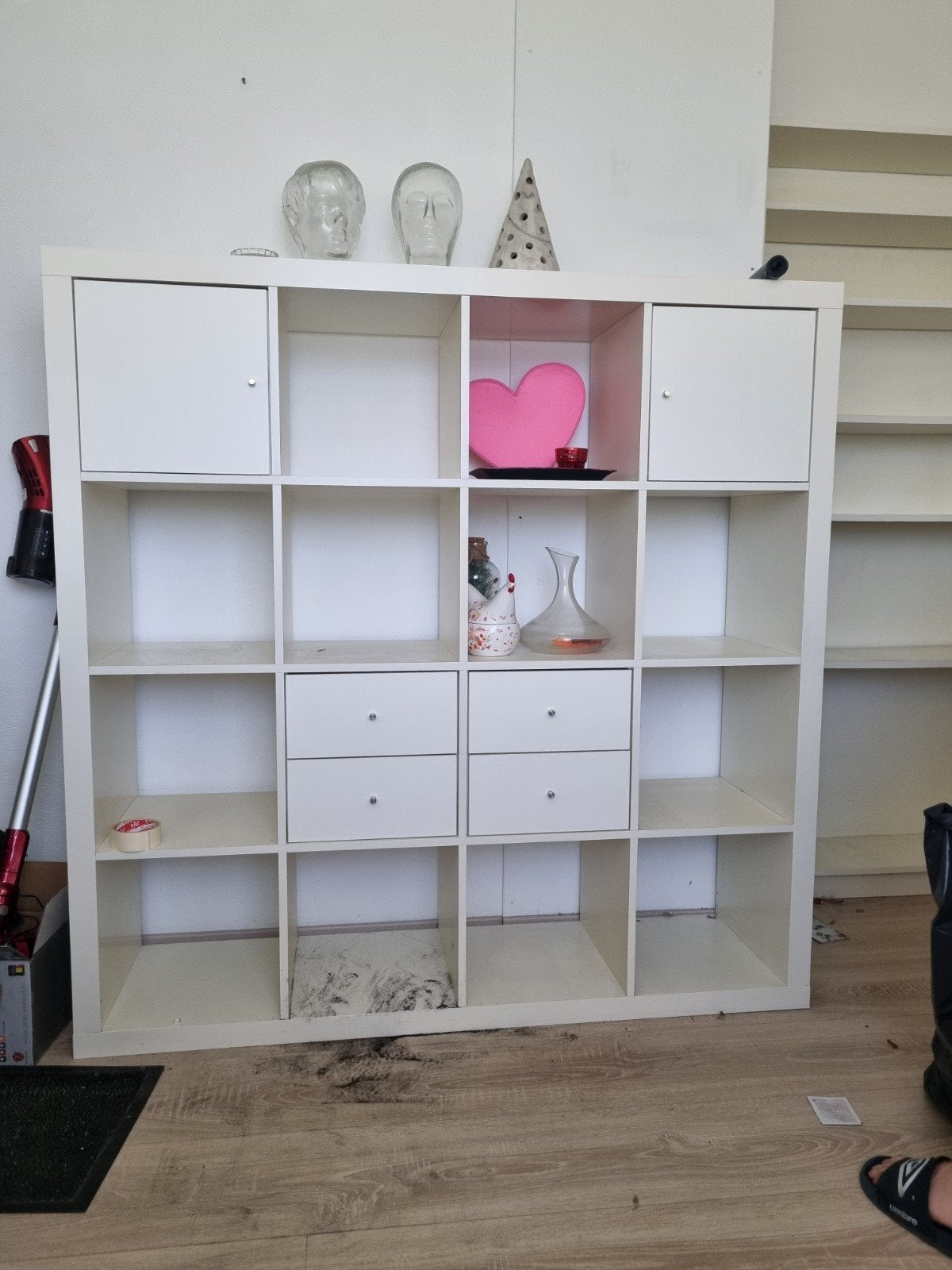 IKEA Kallax Kast met 16 vakken, wit, Huis en Inrichting, Kasten | Boekenkasten, Ophalen, Gebruikt, 100 tot 150 cm, Modern