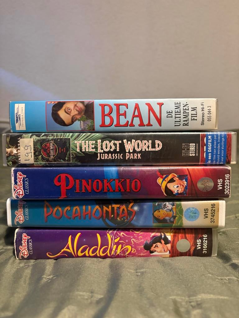 VHS films voor liefhebbers: Bean, Jurassic Park, Disney klas, Alle leeftijden, Ophalen of Verzenden, Gebruikt, Overige genres