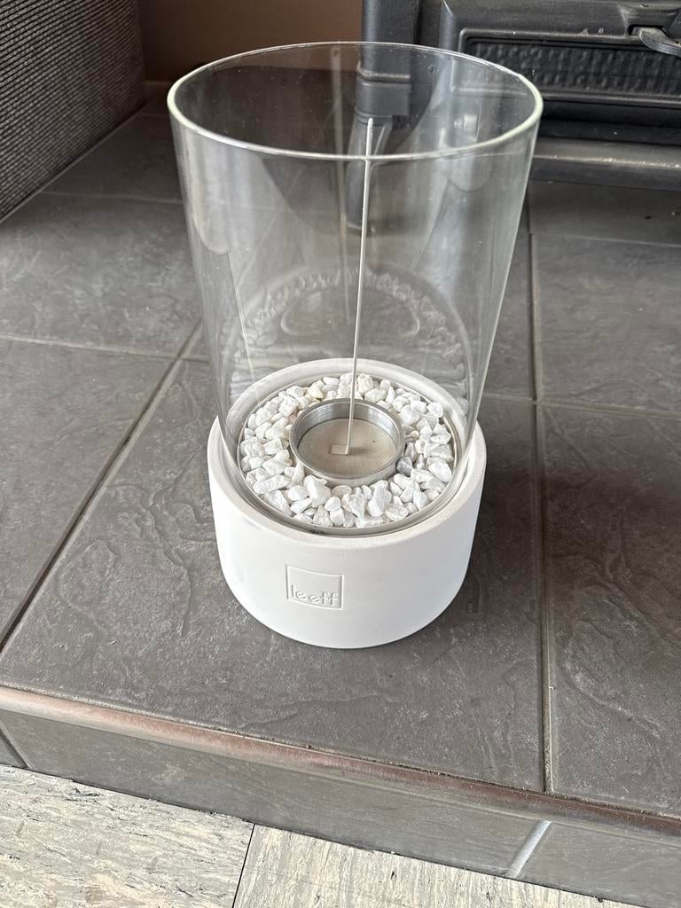 Leeff Stonefire Sfeerlicht - Wit, Huis en Inrichting, Woonaccessoires | Kandelaars en Kaarsen, Ophalen, Overige materialen, Wit