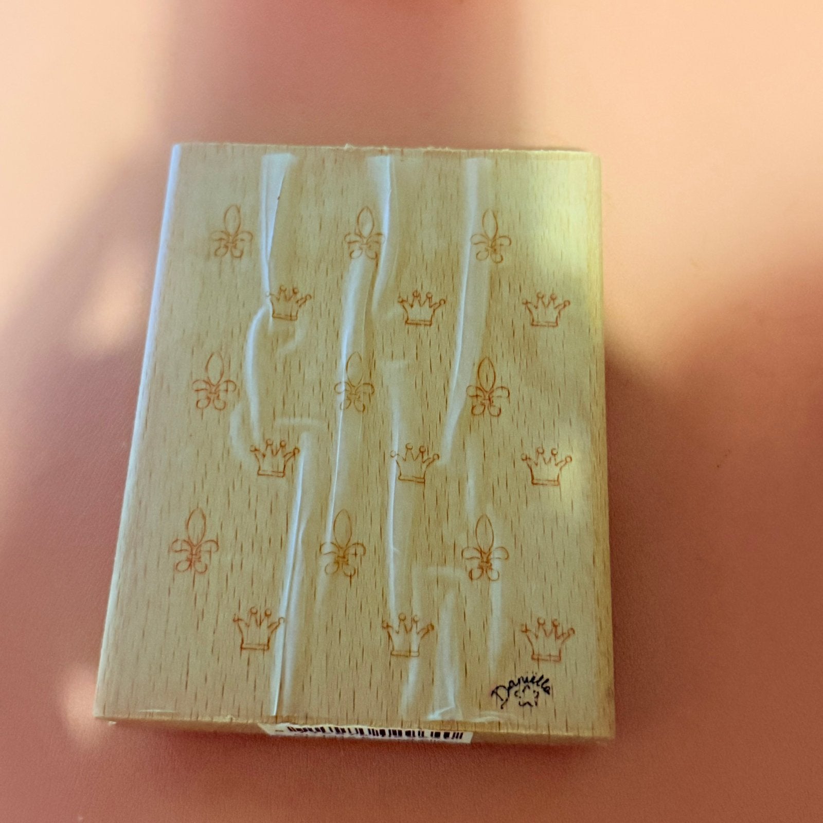 Houten Stempel Groot franse Lelie, Ophalen, Zo goed als nieuw, Houten stempel