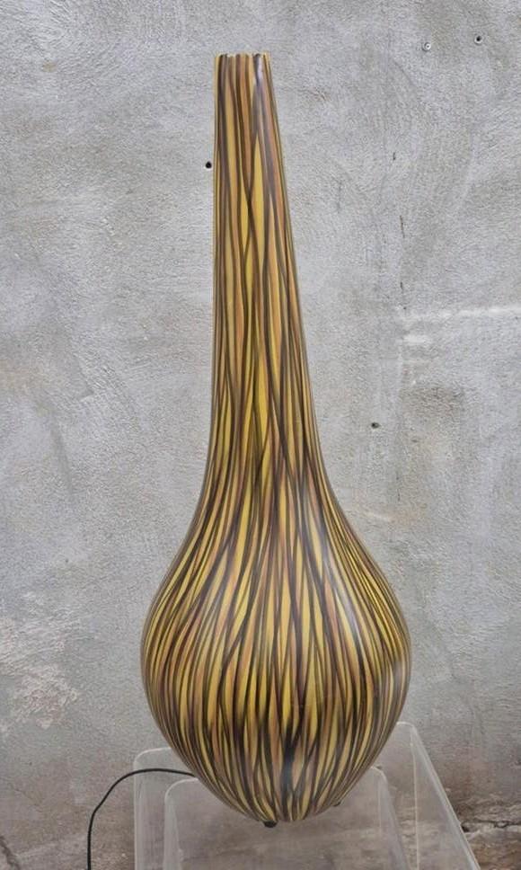 Vintage Polyester 'Teardrop' Vloerlamp (93,5 cm) – Jaren 70, Ophalen, Gebruikt, Kunststof