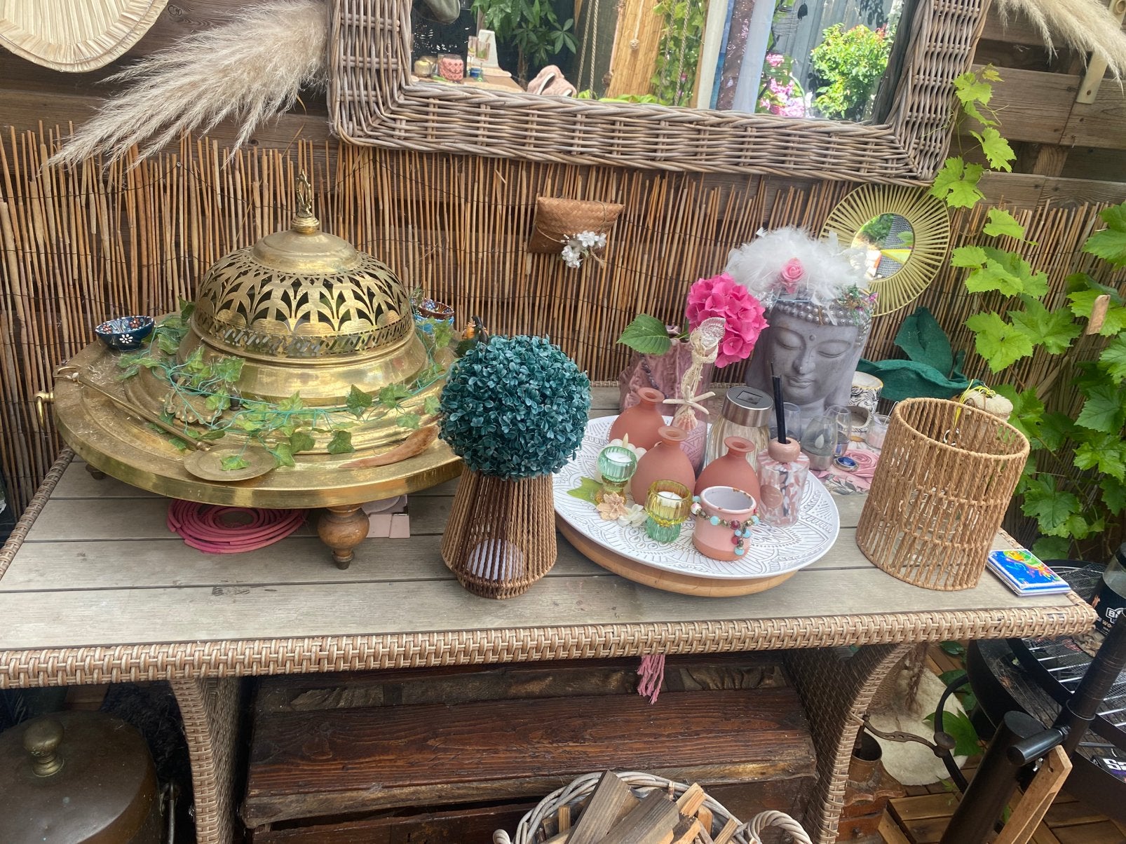 Wicker tuintafel, Ophalen, Gebruikt, Rechthoekig, Wicker